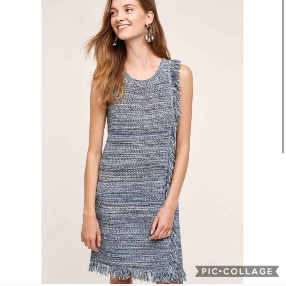 Anthropologie Holding Horses Tweed Fringe Dress XS - Picture 2 of 10
